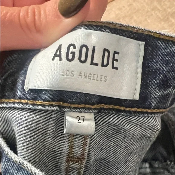 Agolde Classic Blue Straight Leg Jeans - Picture 5 of 5